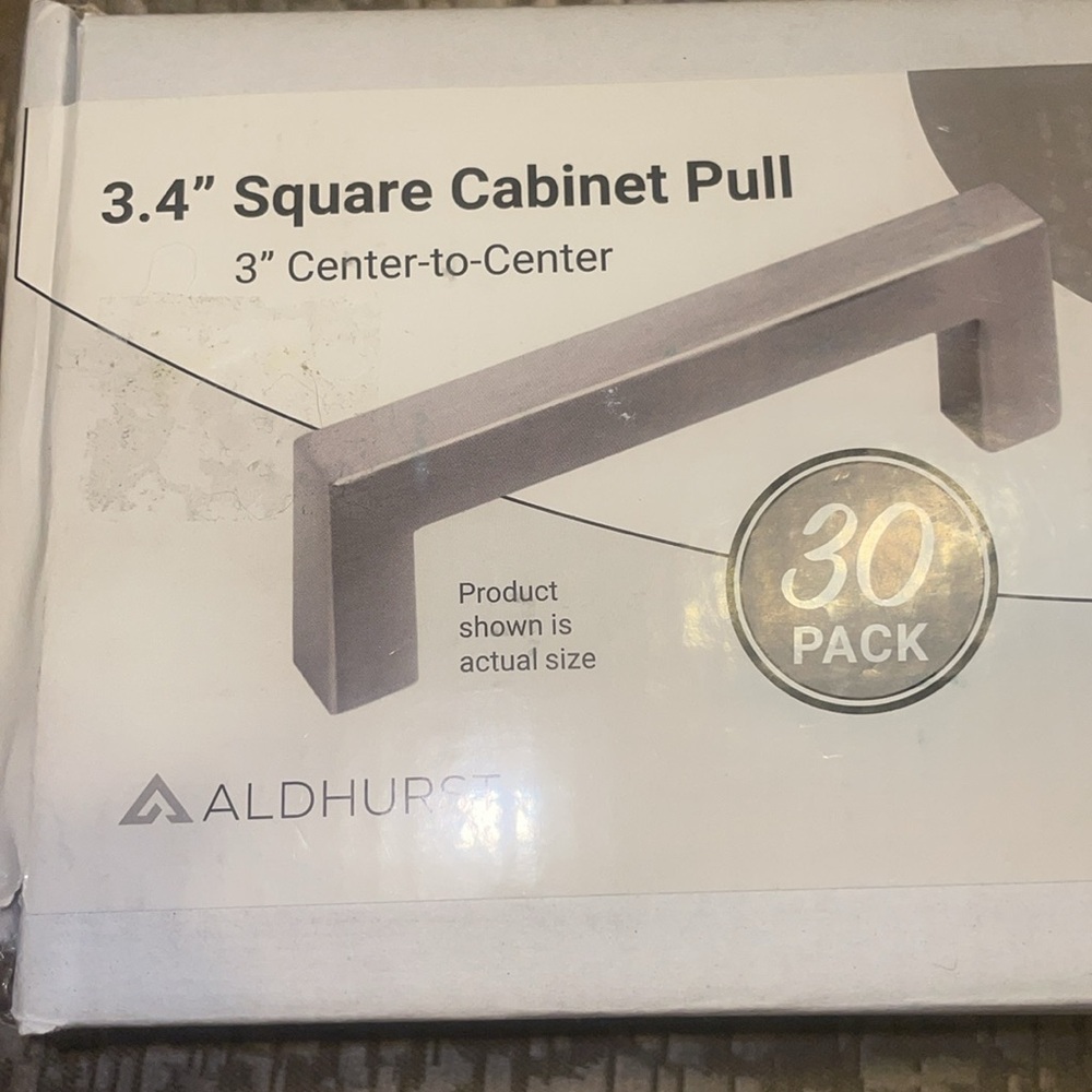 NEW IN BOX 30 3.4 Square Cabinet pull 3” Center to Center Satin Nickel - Picture 7 of 16